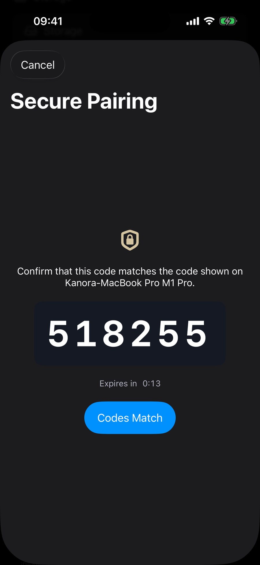 Pairing Kanora on iPhone with the Mac